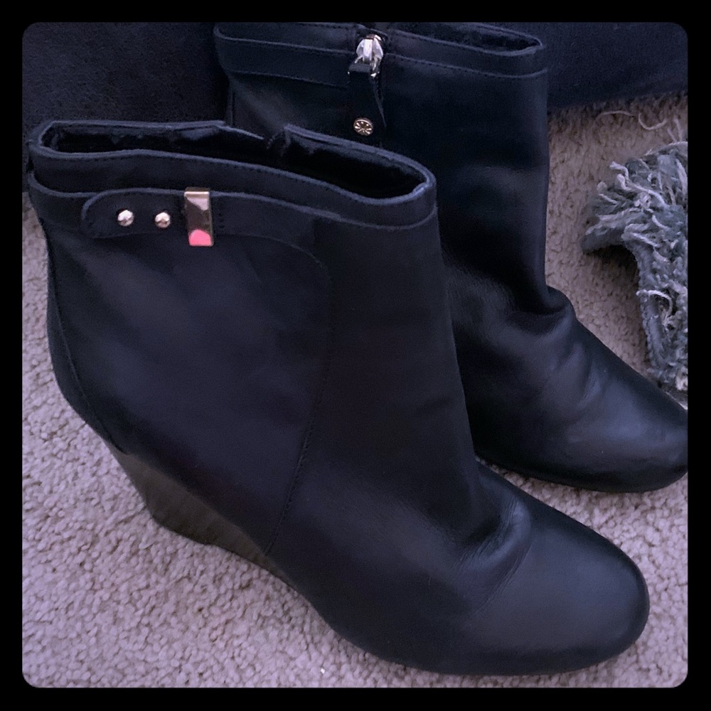 Beautiful black wedge booties